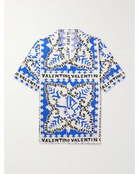 Valentino Garavani - Camp-collar Printed Cotton-poplin Shirt - Lyst