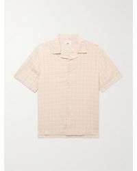MR P. - Camp-collar Checked Cotton-blend Seersucker Shirt - Lyst