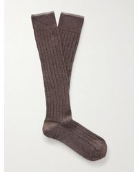 Brunello Cucinelli - Ribbed Cashmere Socks - Lyst