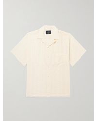 Portuguese Flannel - Punta Convertible-Collar Striped Embroidered Cotton-Voile Shirt - Lyst