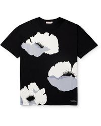 Valentino Garavani - Floral-print Cotton-jersey T-shirt - Lyst