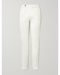 Thom Sweeney - Straight-leg Pleated Lyocell And Cotton-blend Twill Trousers - Lyst