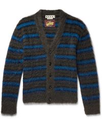 Marni Striped Mohair-blend Sweater in Purple for Men - Lyst