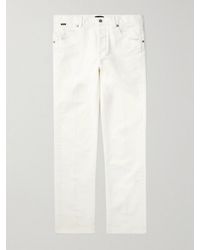 Tom Ford - Slim-Fit Straight-Leg Cotton-Blend Moleskin Trousers - Lyst