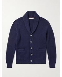 Brunello Cucinelli - Shawl-Collar Ribbed Cotton Cardigan - Lyst