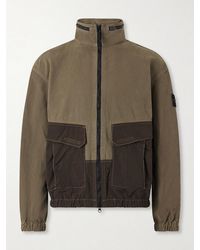 Stone Island - Garment-Dyed Panama Cotton-Canvas And Nylon Bomber Jacket - Lyst