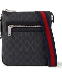 Gucci - Gg Leather-Trimmed Monogrammed Supreme Coated-Canvas Messenger Bag - Lyst