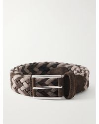 Anderson's - 3.5 Cm Suede-Trimmed Woven Belt - Lyst
