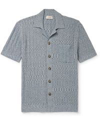 Altea - Slim-fit Camp-collar Ribbed Cotton-blend Terry Shirt - Lyst