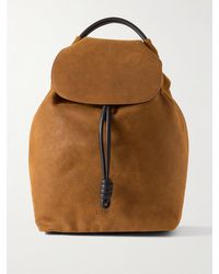 Loewe - Flamenco Suede And Leather Backpack - Lyst