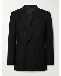 Tom Ford - Slim-Fit Double-Breasted Wool-Crepe Suit Jacket - Lyst