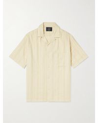 Portuguese Flannel - Almada Convertible-collar Embroidered Cotton-gauze Shirt - Lyst