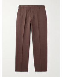 Paul Smith - Straight-leg Cotton And Linen-blend Trousers - Lyst