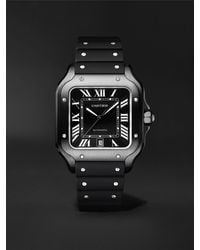 Cartier - Santos De Automatic 39.8Mm Steel Interchangeable Rubber And Alligator Watch, Ref. No. Wssa0039 - Lyst