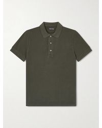 Tom Ford - Slim-fit Lyocell And Cotton-blend Piqué Polo Shirt - Lyst