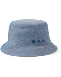 Loro Piana - Reversible Logo-embroidered Cotton-chambray And Linen Bucket Hat - Lyst