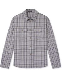 Versace - Checked Wool-Flannel Shirt - Lyst