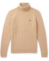 Polo Ralph Lauren - Cable-Knit Wool And Cashmere-Blend Rollneck Sweater - Lyst
