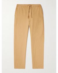 Frescobol Carioca - Mendes Straight-Leg Lyocell, Linen And Cotton-Blend Drawstring Trousers - Lyst