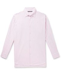 Acne Studios - Saco Logo-appliquéd Striped Cotton-poplin Shirt - Lyst