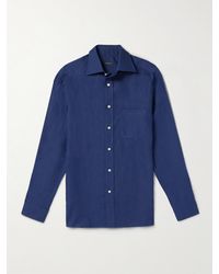 Rubinacci - Cutaway-collar Linen Shirt - Lyst