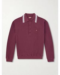 Kapital - Box Striped Embroidered Cotton-piqué Polo Shirt - Lyst