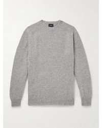 Drake's - Brushed Virgin Shetland Wool Sweater - Lyst
