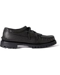 Yuketen - Fringed Full-grain Leather Kiltie Boat Shoes - Lyst