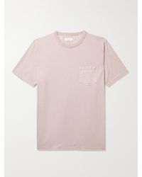 Richard James Silk-trimmed Slub Organic Cotton-jersey T-shirt - Pink