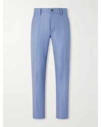 Canali - Straight-leg Wool And Linen-blend Twill Suit Trousers - Lyst
