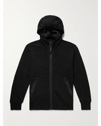 C.P. Company - Goggle Logo-Appliquéd Cotton-Jersey Zip-Up Hoodie - Lyst