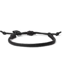 Bottega Veneta Woven Leather Bracelet - Blue