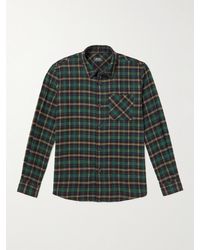 A.P.C. - Checked Cotton-blend Flannel Overshirt - Lyst