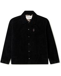 STORY mfg. - Worf Logo-embroidered Organic Cotton-velvet Shirt Jacket - Lyst
