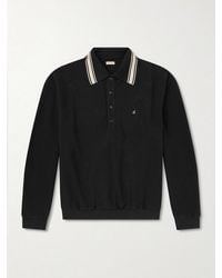 Kapital - Box Striped Embroidered Cotton-piqué Polo Shirt - Lyst