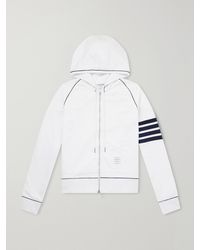Thom Browne - 4-bar Cotton-jersey Zip-up Hoodie - Lyst