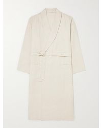 ÉCHAPPER Belted Linen-canvas Robe - Natural