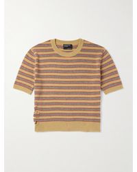 Enfants Riches Deprimes - The Larry Slim-fit Cropped Distressed Striped Cashmere Sweater - Lyst