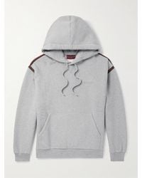 Gucci - Logo-Embroidered Webbing-Trimmed Cotton-Jersey Hoodie - Lyst