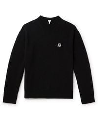 Loewe - Anagram-embroidered Crewneck Wool Jumper X - Lyst