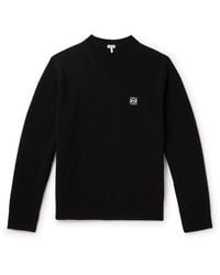Loewe - Anagram Logo-embroidered Wool Sweater - Lyst