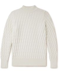S.N.S. Herning - Stark Slim-fit Cable-knit Merino Wool Sweater - Lyst