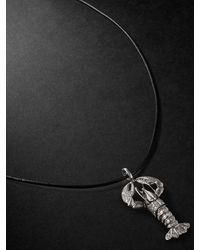 Annoushka - Lobster Locket 18-Karat Blackened, Diamond And Leather Pendant Necklace - Lyst