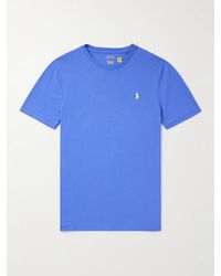 Polo Ralph Lauren - Schmal geschnittenes T-Shirt aus Baumwoll-Jersey mit Logostickerei - Lyst