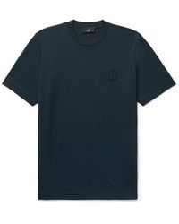 Dunhill - Slim-fit Logo-embroidered Cotton-jersey T-shirt - Lyst