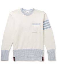 Thom Browne - Hector Striped Intarsia-knit Cotton Sweater - Lyst