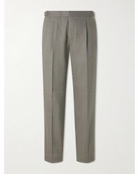 MR P. - Straight-leg Pleated Linen And Wool-blend Suit Trousers - Lyst