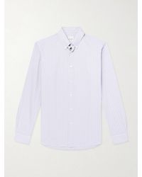 Paul Smith - Button-Down Collar Striped Cotton-Poplin Shirt - Lyst