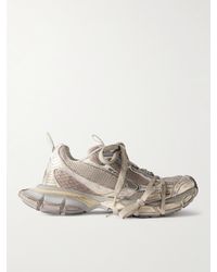 Balenciaga - 3Xl Distressed Mesh And Rubber Sneakers - Lyst
