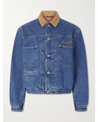 Human Made - Corduroy-trimmed Logo-embroidered Denim Jacket - Lyst